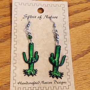 SPIRIT OF NATURE CACTUS PIERCED EARRINGS